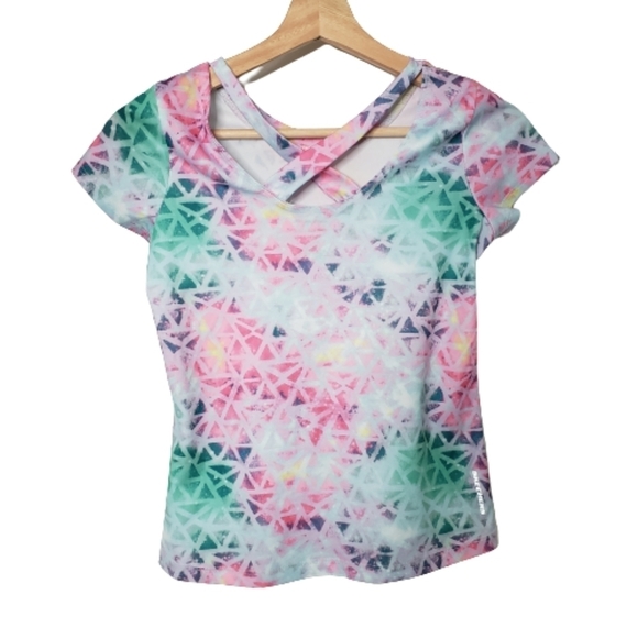 Skechers‎ Geometric Tshirt Criss Cross Back 10/12 - Picture 2 of 4
